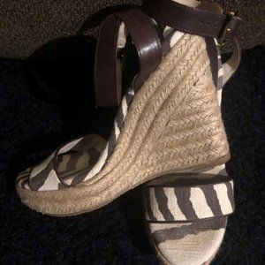 Michael Kors Brown Zebra print Wedge Sandals
